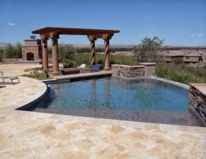 A custom pool with a view of the Arizona landscape