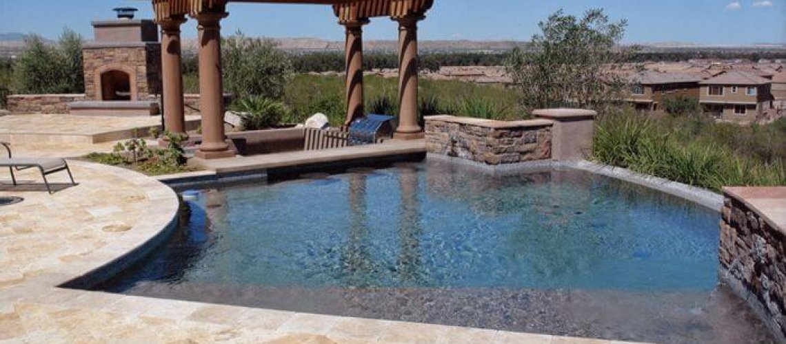 A custom pool with a view of the Arizona landscape